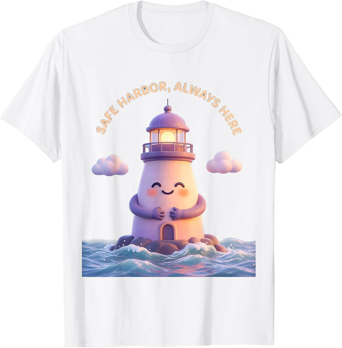 Men's Safe Harbor Always Here Comforting Anchor Design T-Shirt - White