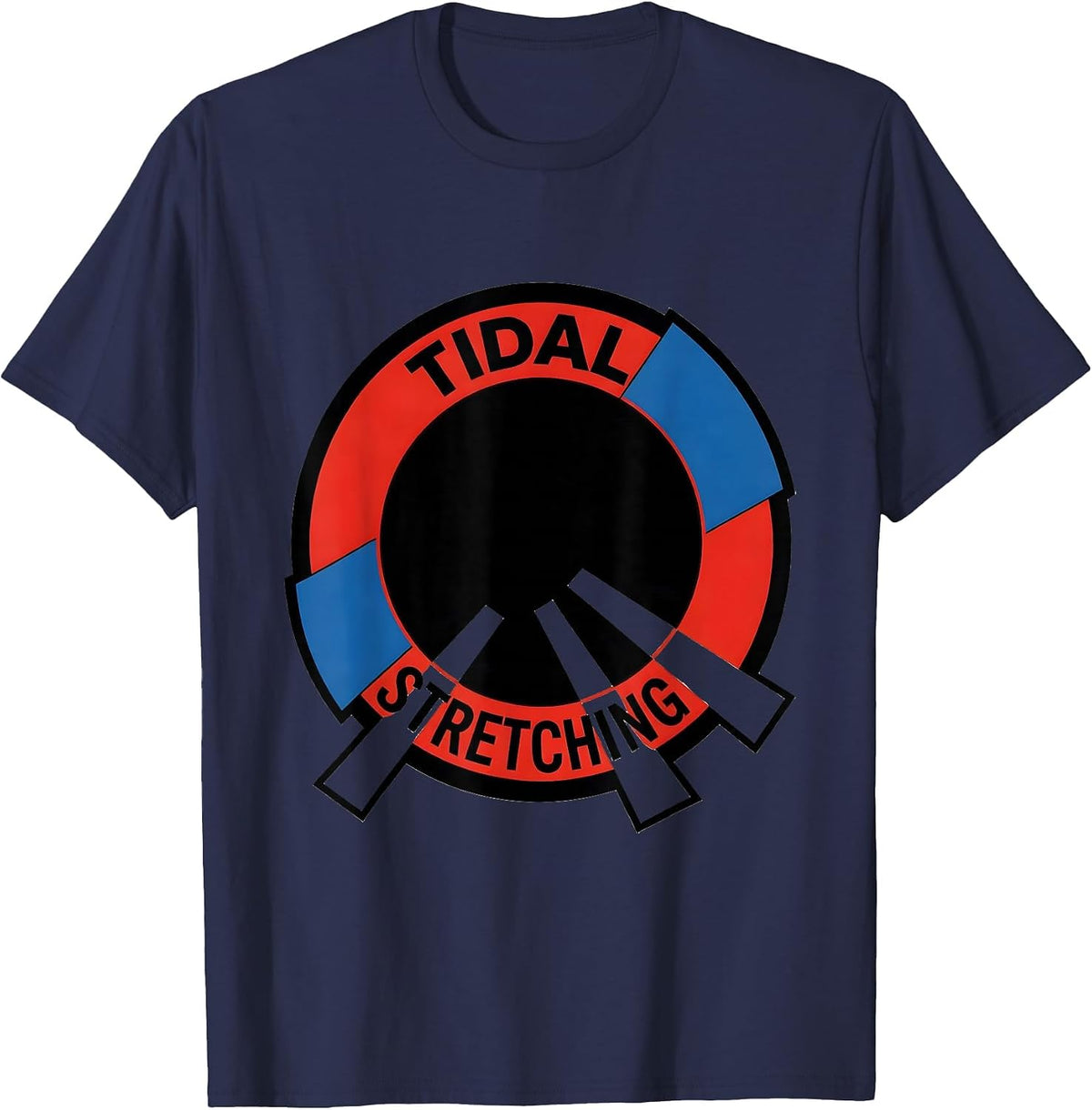 Tidal Stretching Bauhaus Modernist Black Hole Astrophysics T-Shirt - Navy Blue