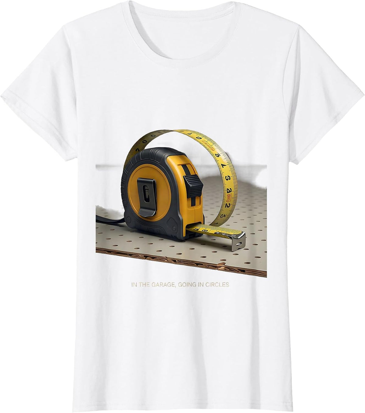 In The Garage Going In Circles Editorial Conceptual Mechanic T-Shirt - White