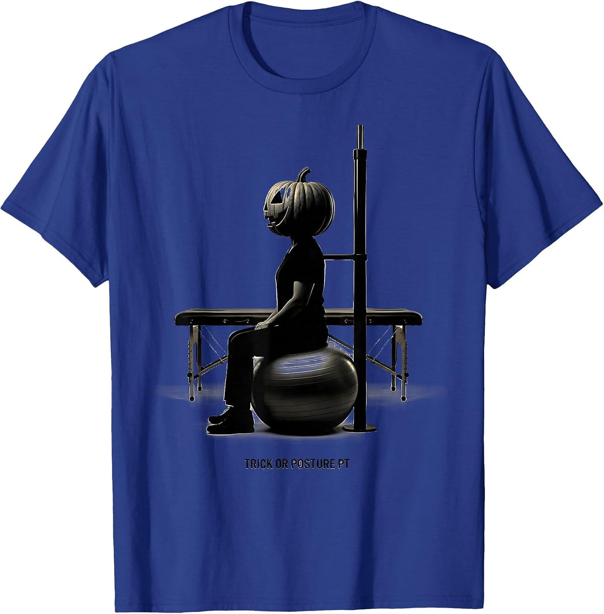 Trick Or Posture PT Funny Physical Therapy Halloween T-Shirt - Royal Blue