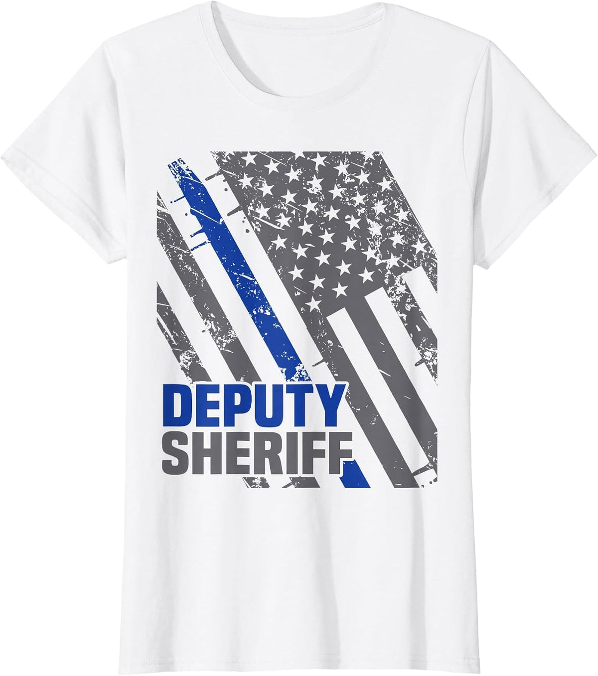Deputy Sheriff Police Thin Blue Line Cop T-Shirt - White