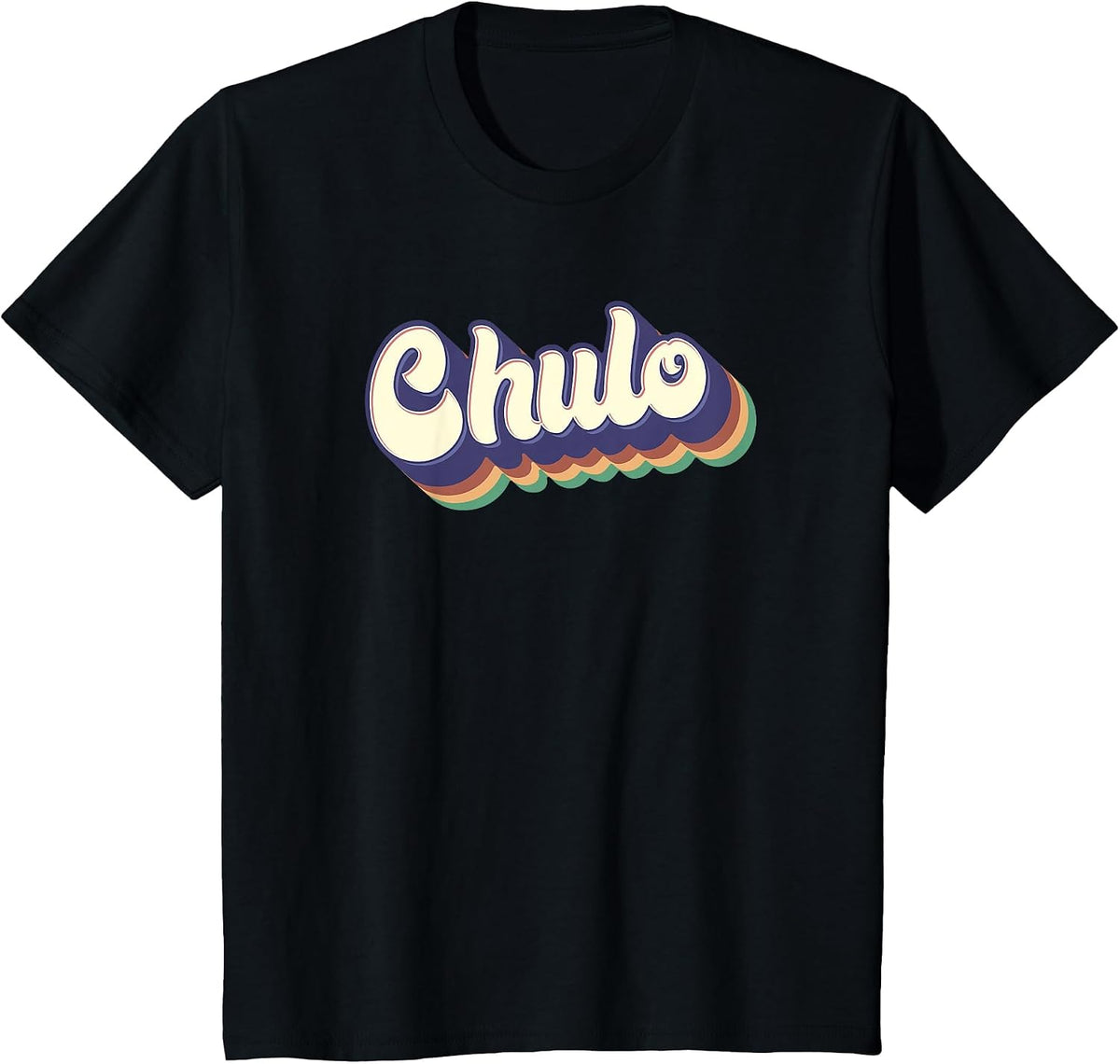 Chulo Latino Men's Boys Retro Spanish Mexico T-Shirt - Black