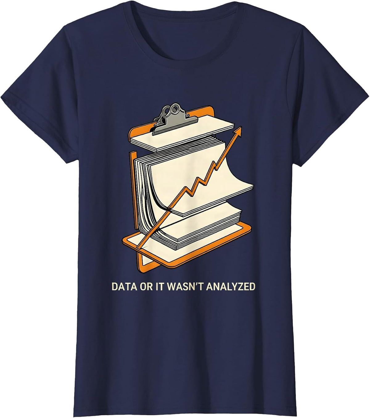 Women's Data Or It Wasn't Analyzed Funny Behavior Analyst ABA T-Shirt - Navy Blue