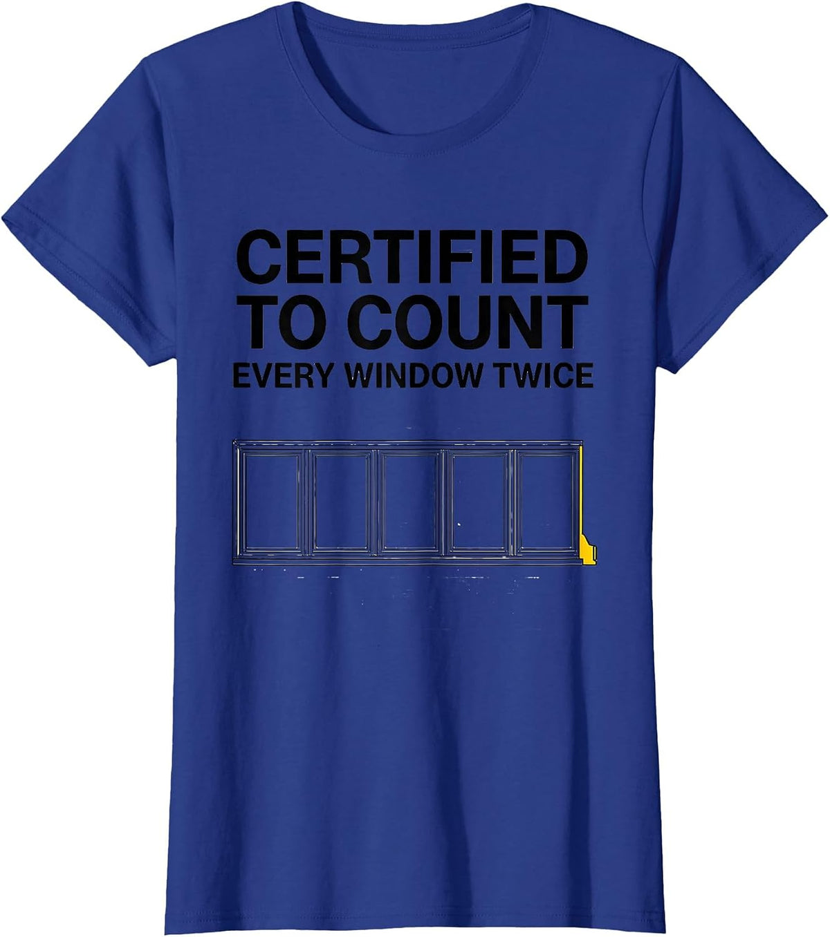 Women's Certified To Count Every Window Twice Funny School Bus T-Shirt - Royal Blue