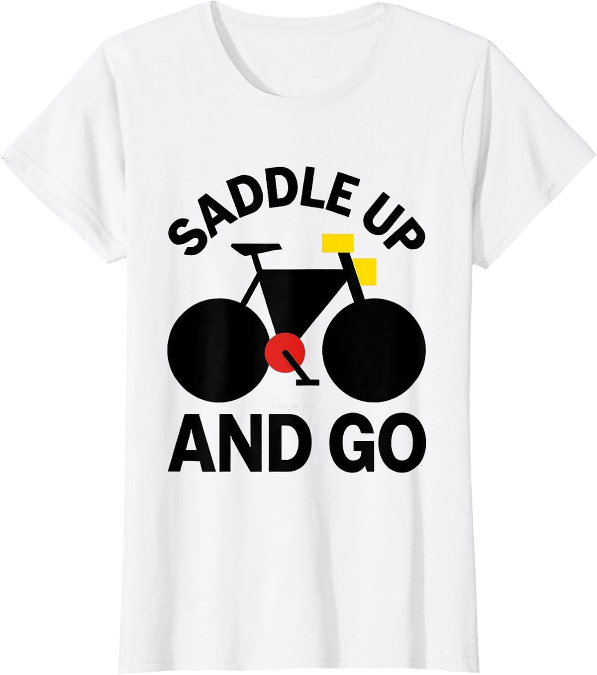 Women's Saddle Up and Go Cycling Bike Rider Design T-Shirt - White