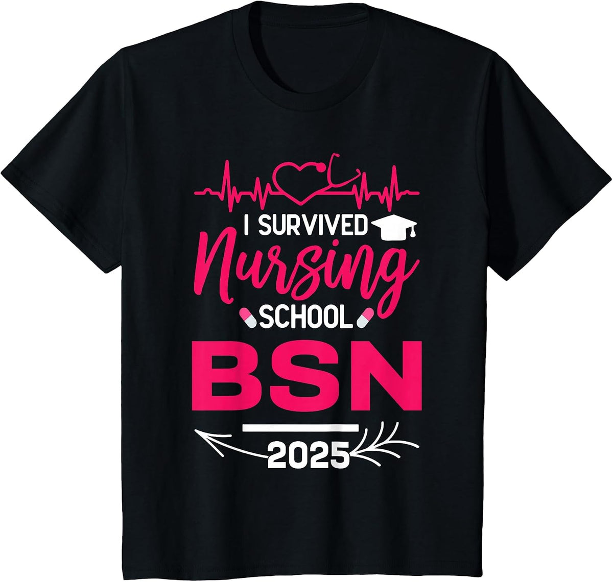 Nurse Est 2025 Rn Nursing School Graduation Graduate BSN T-Shirt - Black