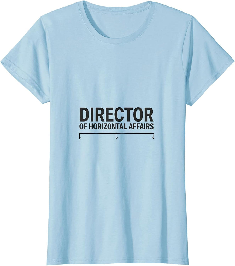 Women's Director Of Horizontal Affairs Funny Panda Novelty Humor T-Shirt - Baby Blue
