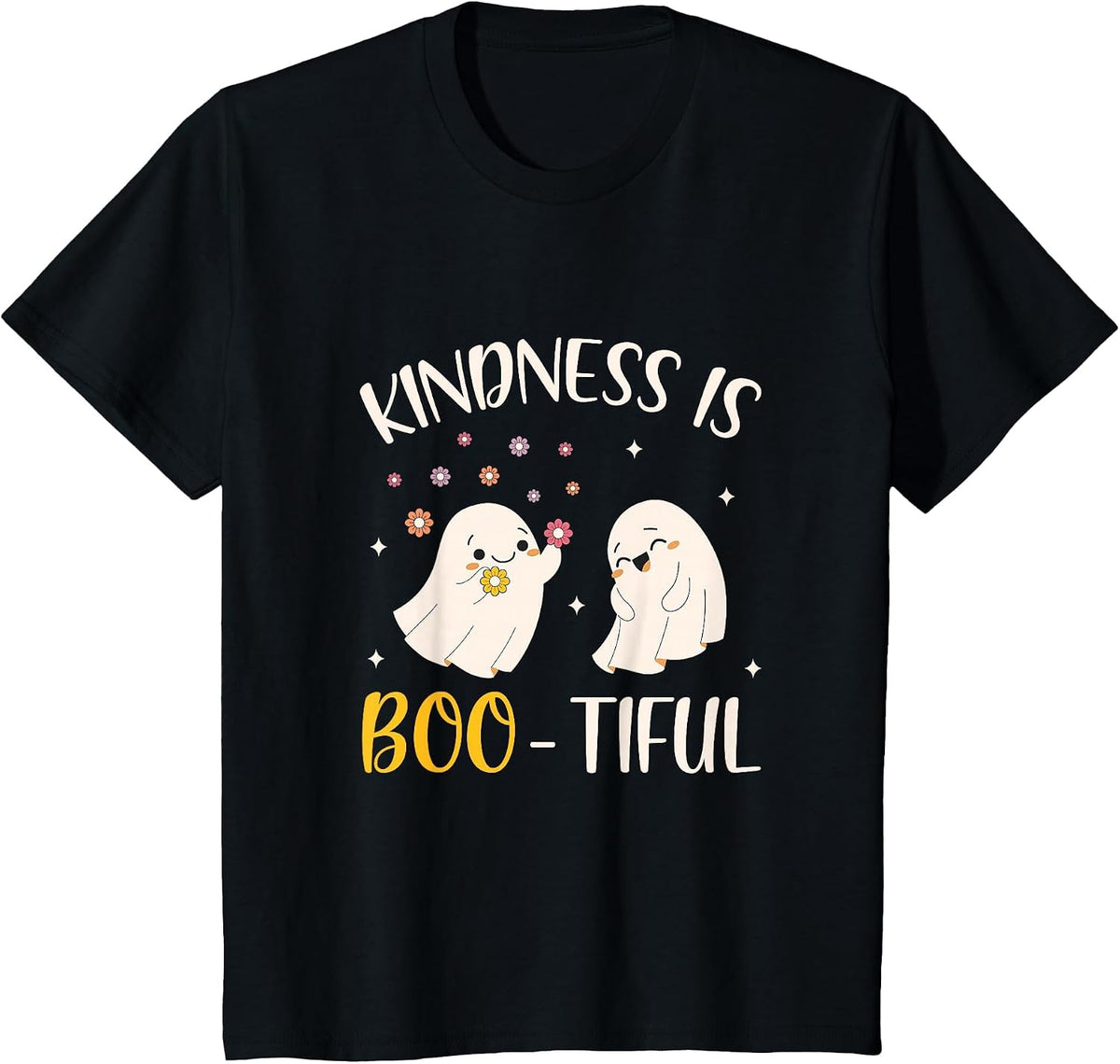 Kindness is Boo Tiful Teacher Cute Ghost Halloween Costume T-Shirt - Black
