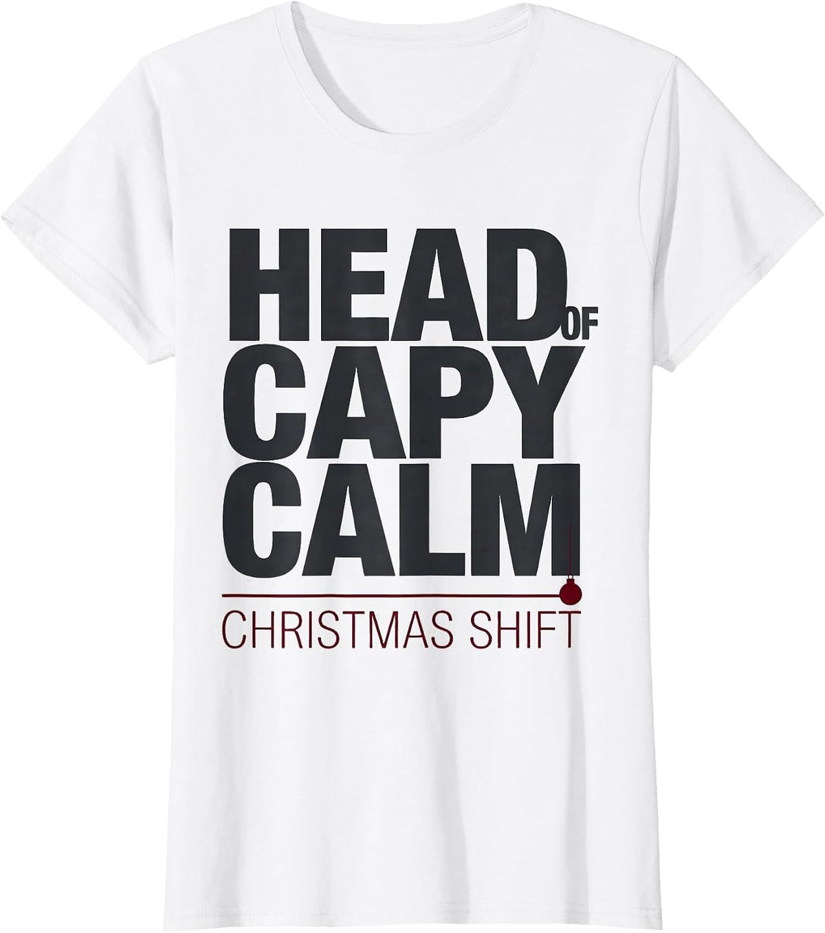 Head Of Capy Calm Christmas Shift Funny Capybara Family Xmas T-Shirt - White