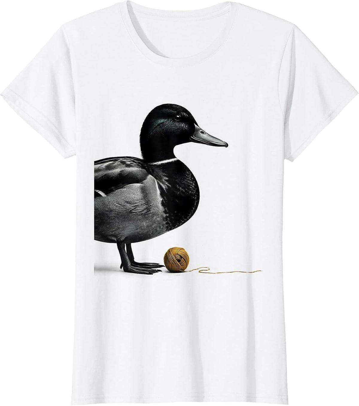 Duck Silhouette Minimalist Funny Novelty Gift T-Shirt - White