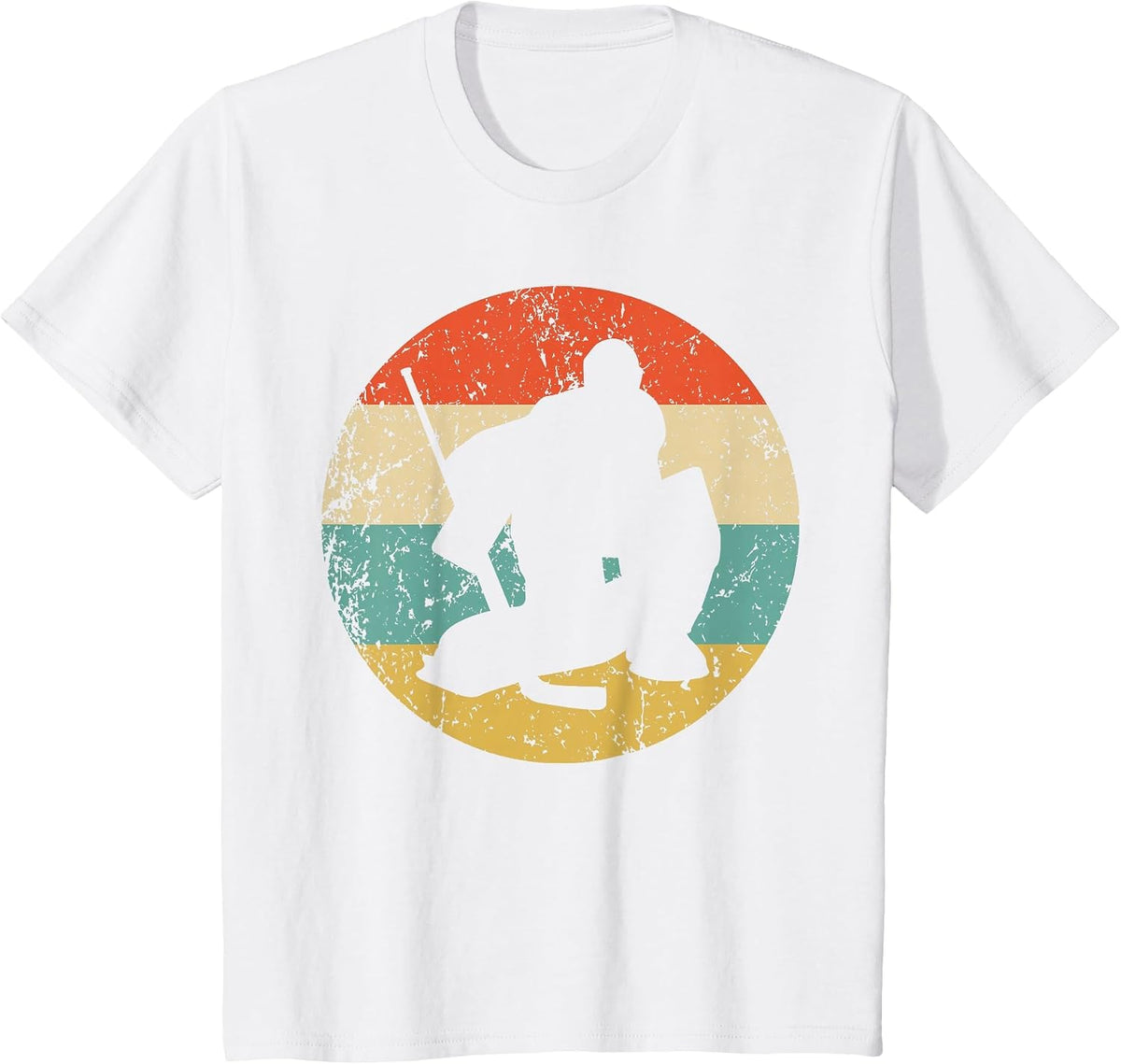 Hockey Vintage Retro Hockey Goalie T-Shirt - White