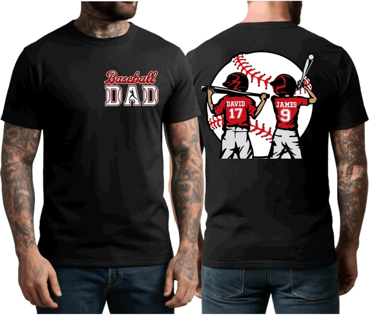 NAZENTI Personalized Baseball Dad Shirt, Softball Shirts for Dad, Farthers Day Tshirt, Gifts for Baseball Lover - Baseball