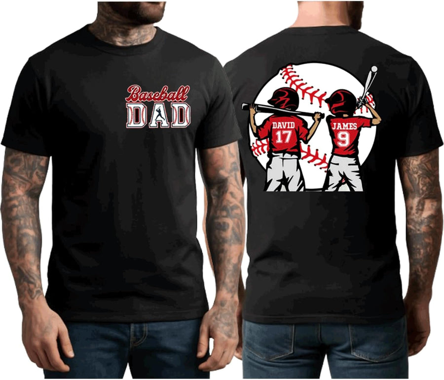 NAZENTI Personalized Baseball Dad Shirt, Softball Shirts for Dad, Farthers Day Tshirt, Gifts for Baseball Lover - Baseball
