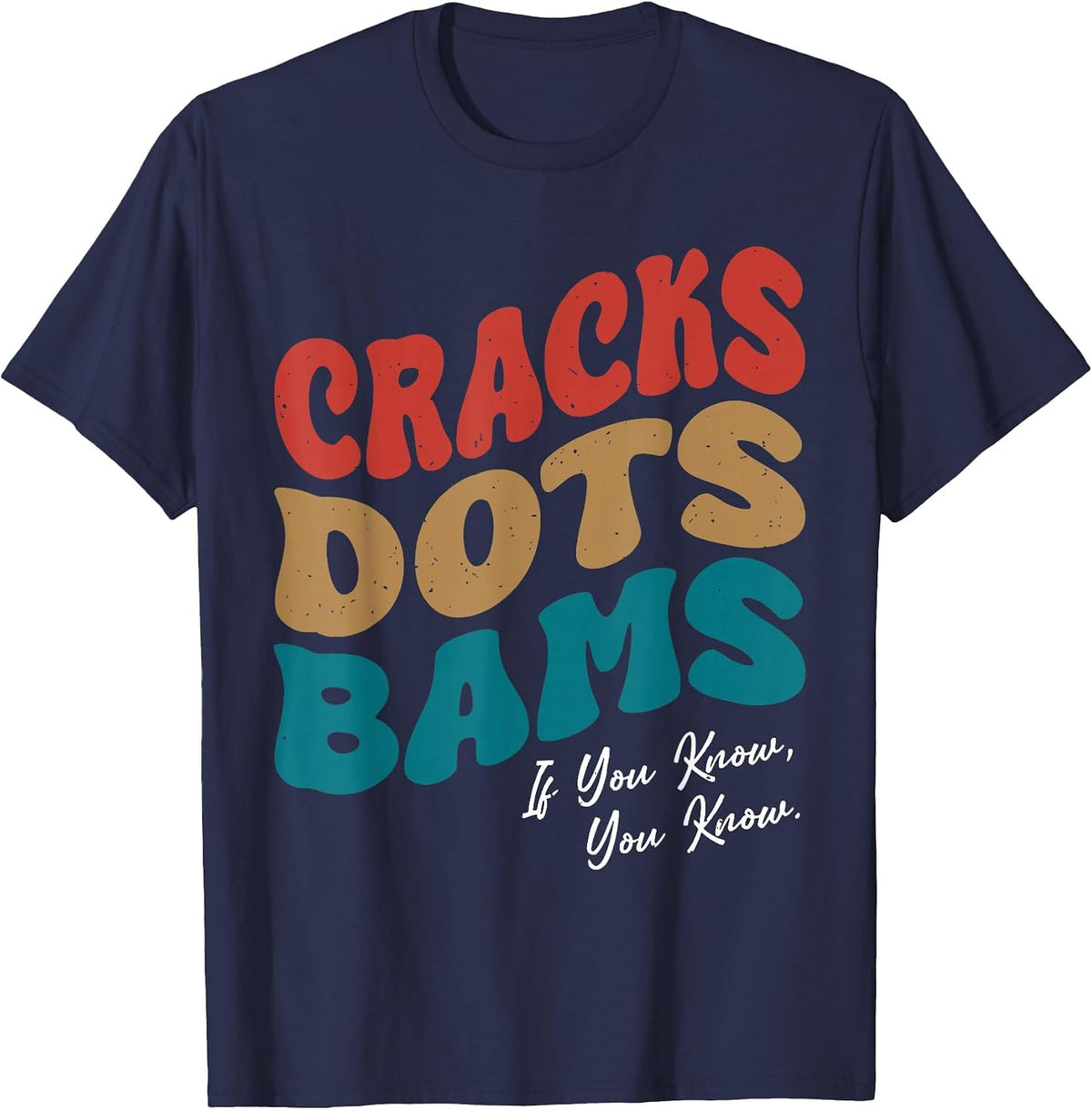 Cracks Dots Bams Mahjong Humor If You Know T-Shirt - Navy Blue