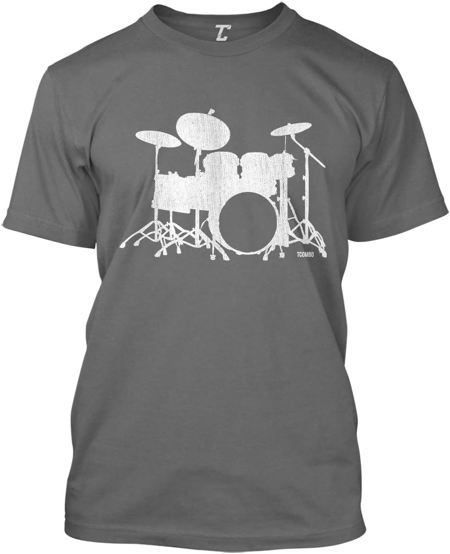 Drumset Silhouette - Drummer Musician Men's T-Shirt - Charcoal