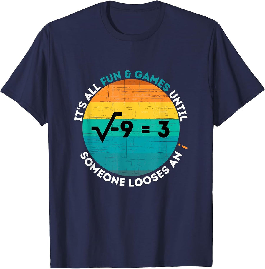 Loosing an i - Funny Math Imaginary Number T-Shirt - Navy Blue