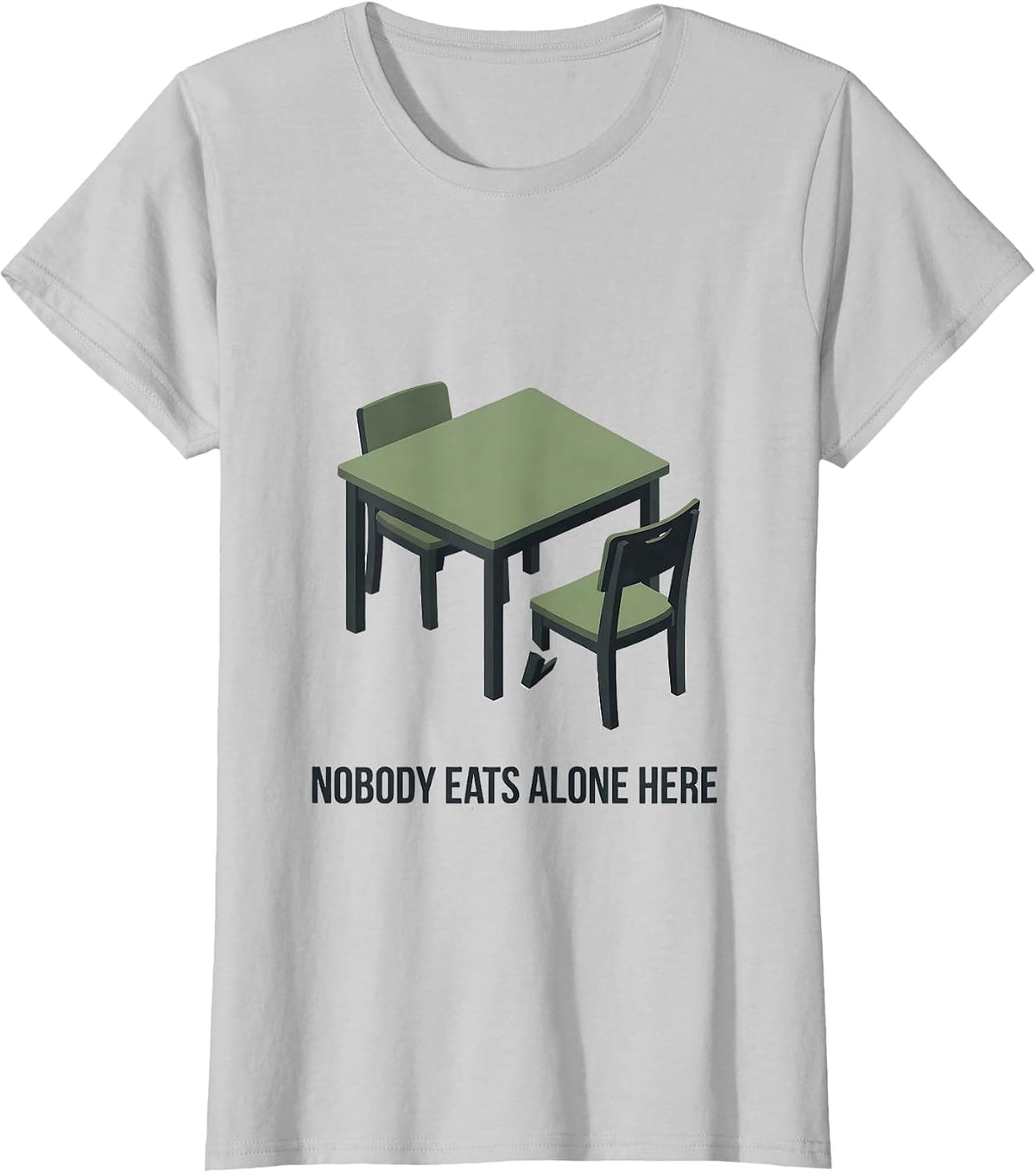 Nobody Eats Alone Here Funny School Counselor Camp Counselor T-Shirt - Silver Grey