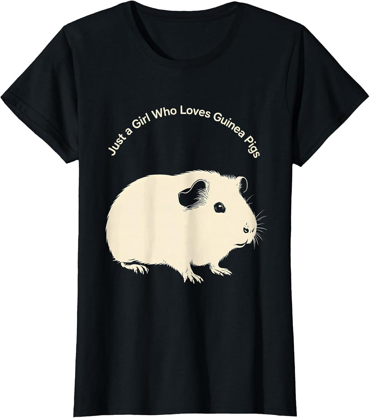 Just a Girl Who Loves Guinea Pigs Funny Pig Lover Novelty T-Shirt - Black