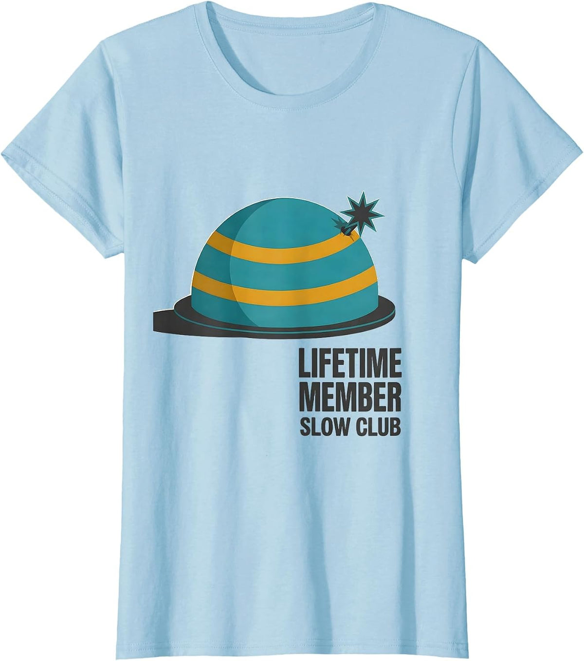 Women's Lifetime Member Slow Club Midcentury Modern Turtle Lover T-Shirt - Baby Blue