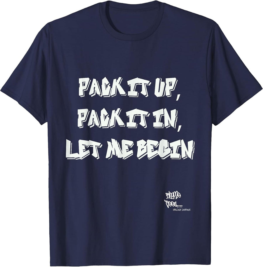 Old School Rap Hip Hop Jump Around Merch Lyrics 80s Graphic T-Shirt - Navy Blue