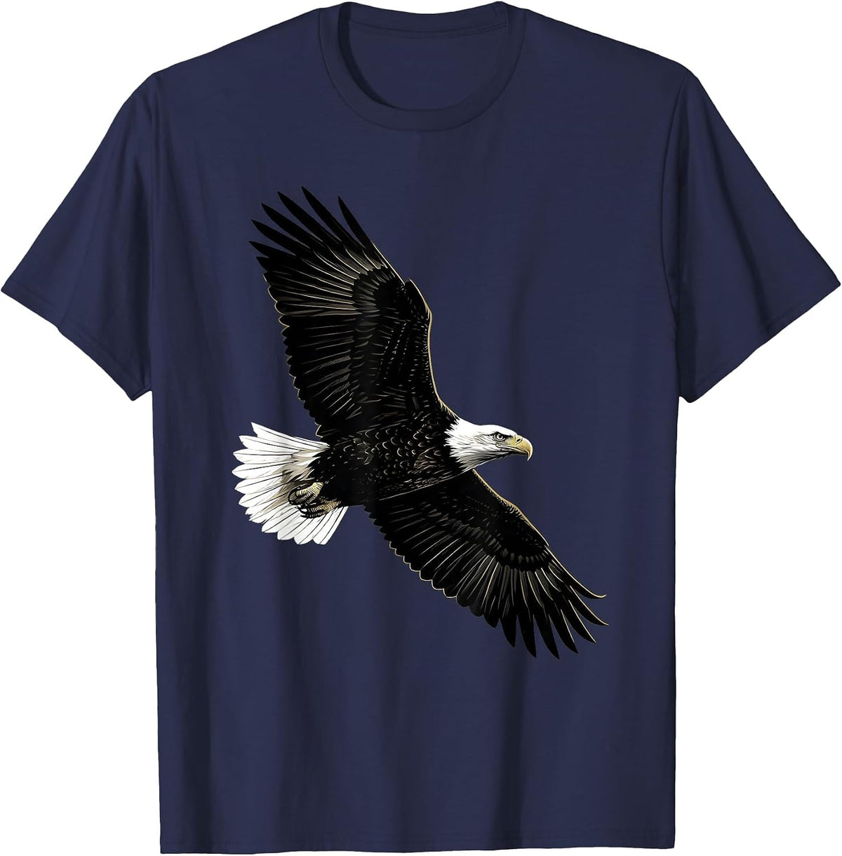 Eagle Silhouette Patriotic Wildlife Bird Nature Design T-Shirt - Navy Blue