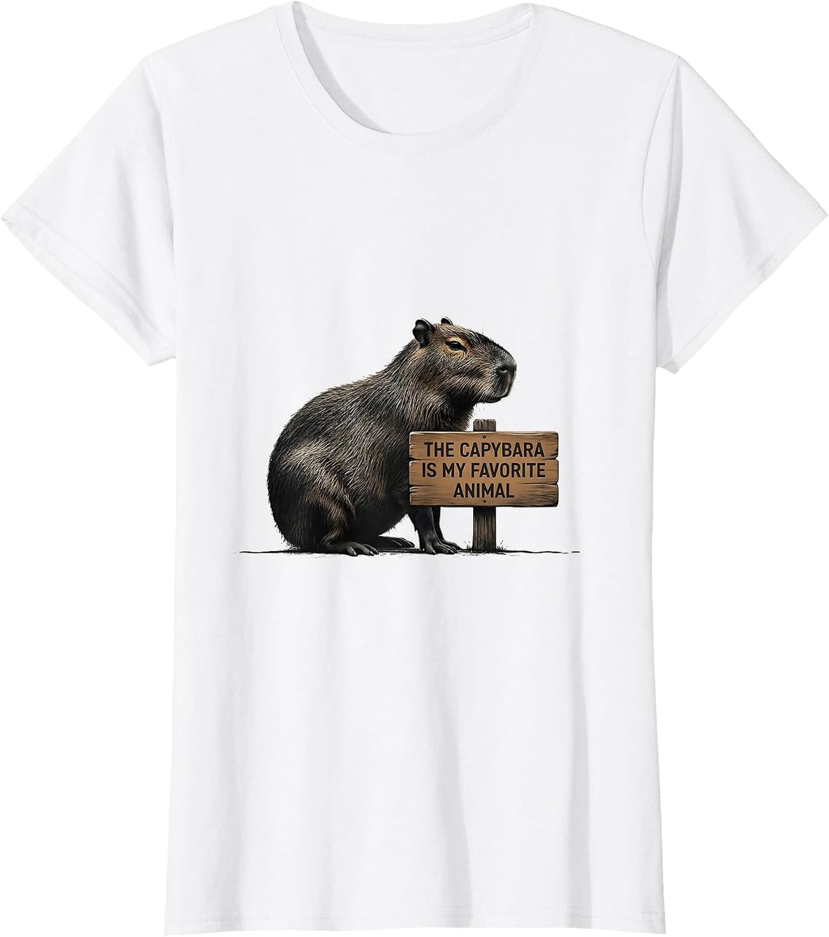 Women's The Capybara Is My Favorite Animal Funny Gamer Meme T-Shirt - White