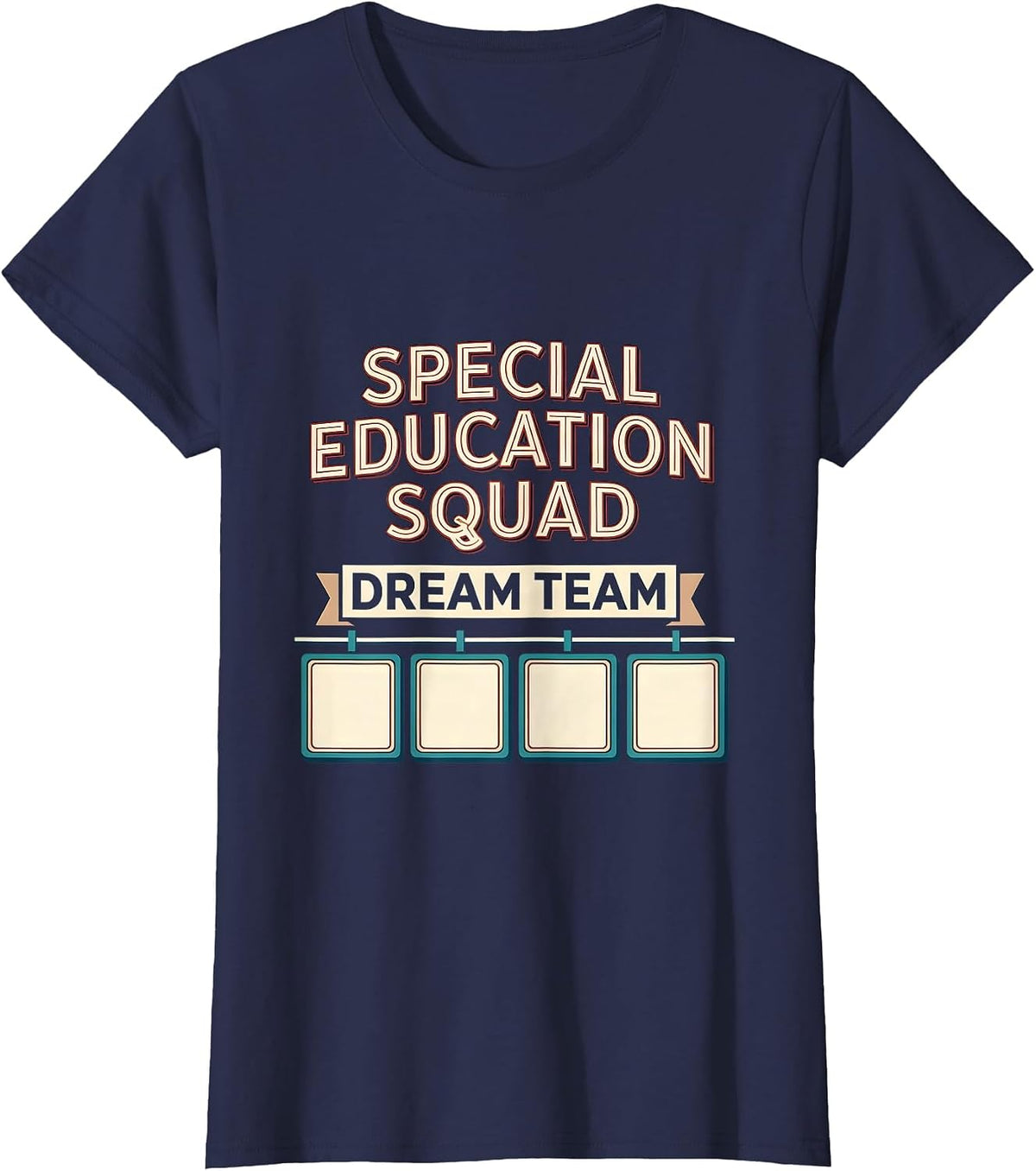 Women's Special Education Squad Dream Team Sign Painter Showcase T-Shirt - Navy Blue