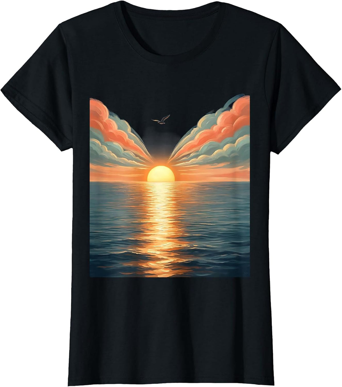 Sunrise Over Ocean Suicide Prevention Awareness T-Shirt - Black
