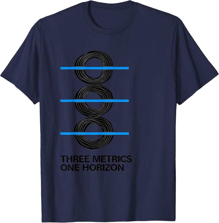 Three Metrics One Horizon Astrophysics Science T-Shirt - Navy Blue