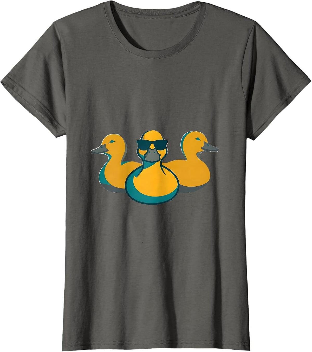 Women's Sunglasses Duck Flat Vector Funny Animal Lover Gift T-Shirt - Asphalt Grey