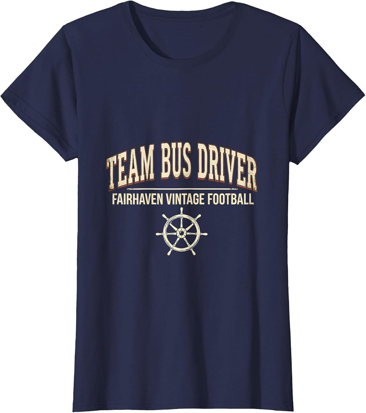 Women's Team Bus Driver Fairhaven Vintage Football Vintage T-Shirt - Navy Blue