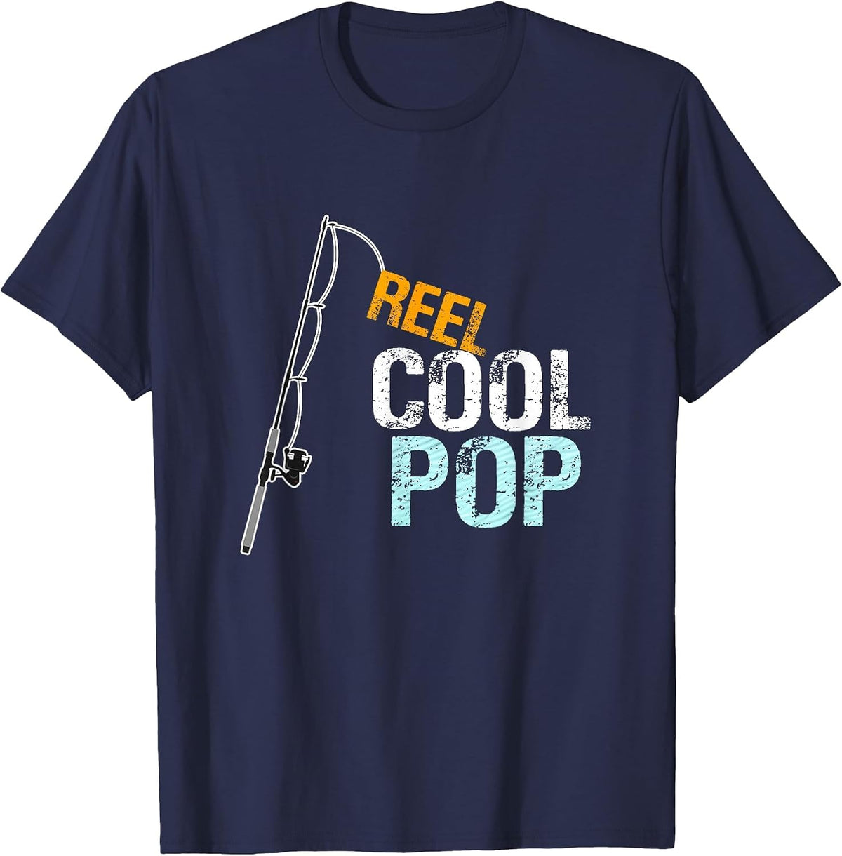 Reel Cool Pop Fishing Grandfather Grandpa T-Shirt - Navy Blue