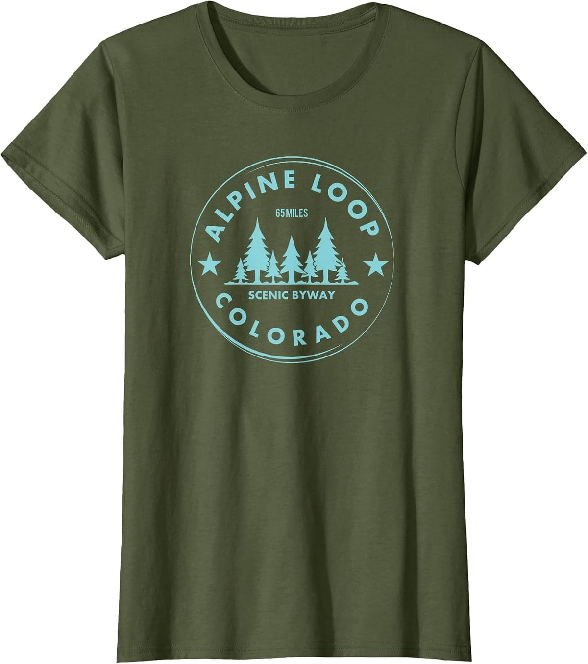 Alpine Loop Colorado Forest 4x4 - Rocky Mountain Off Road T-Shirt - Olive Green