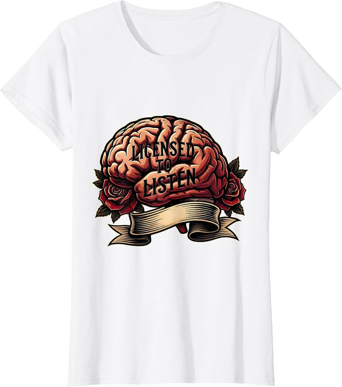 Licensed to Listen School Psychologist Design T-Shirt - White