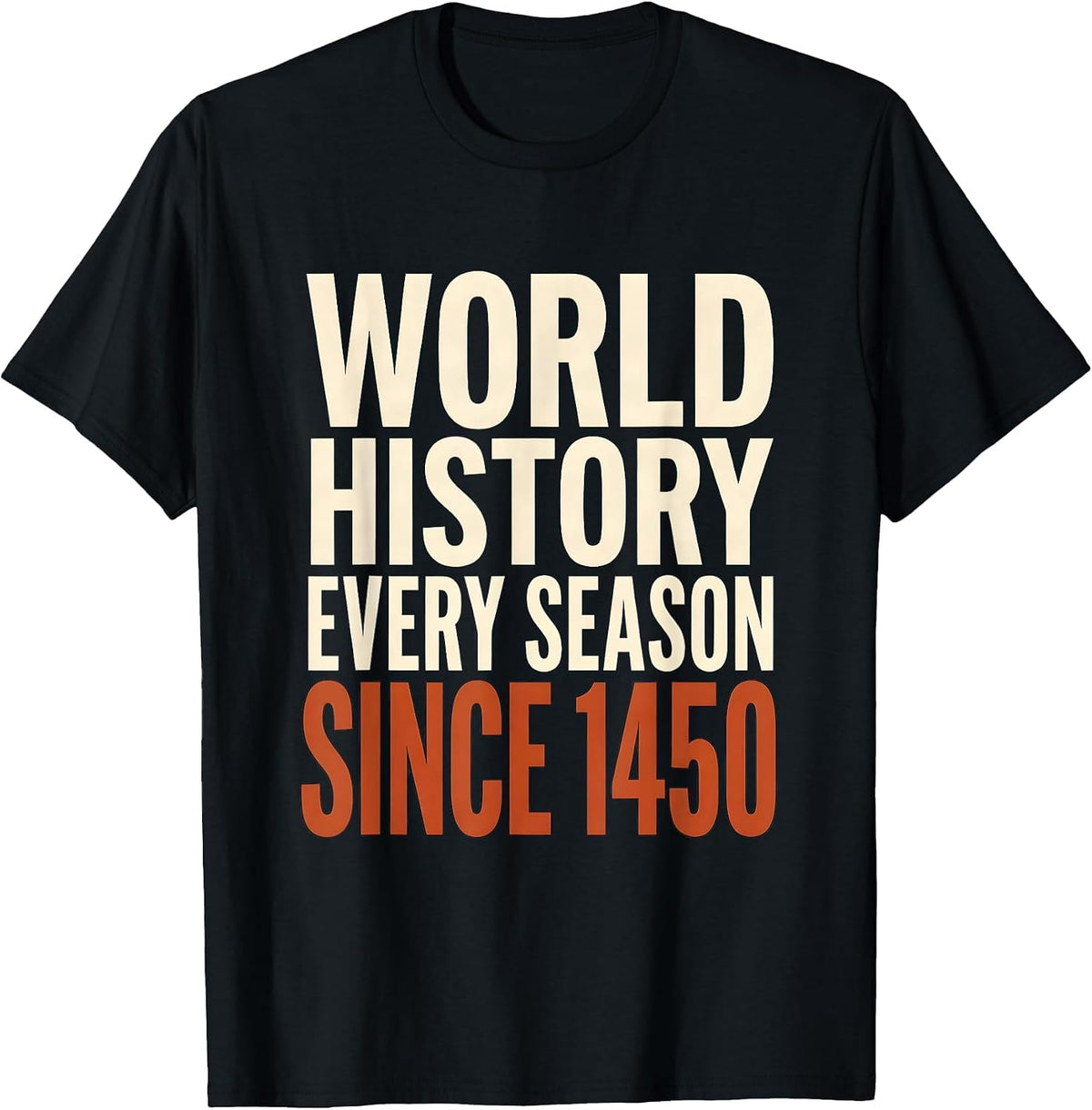 Men's World History Every Season Since 1450 Funny History Teacher T-Shirt - Black