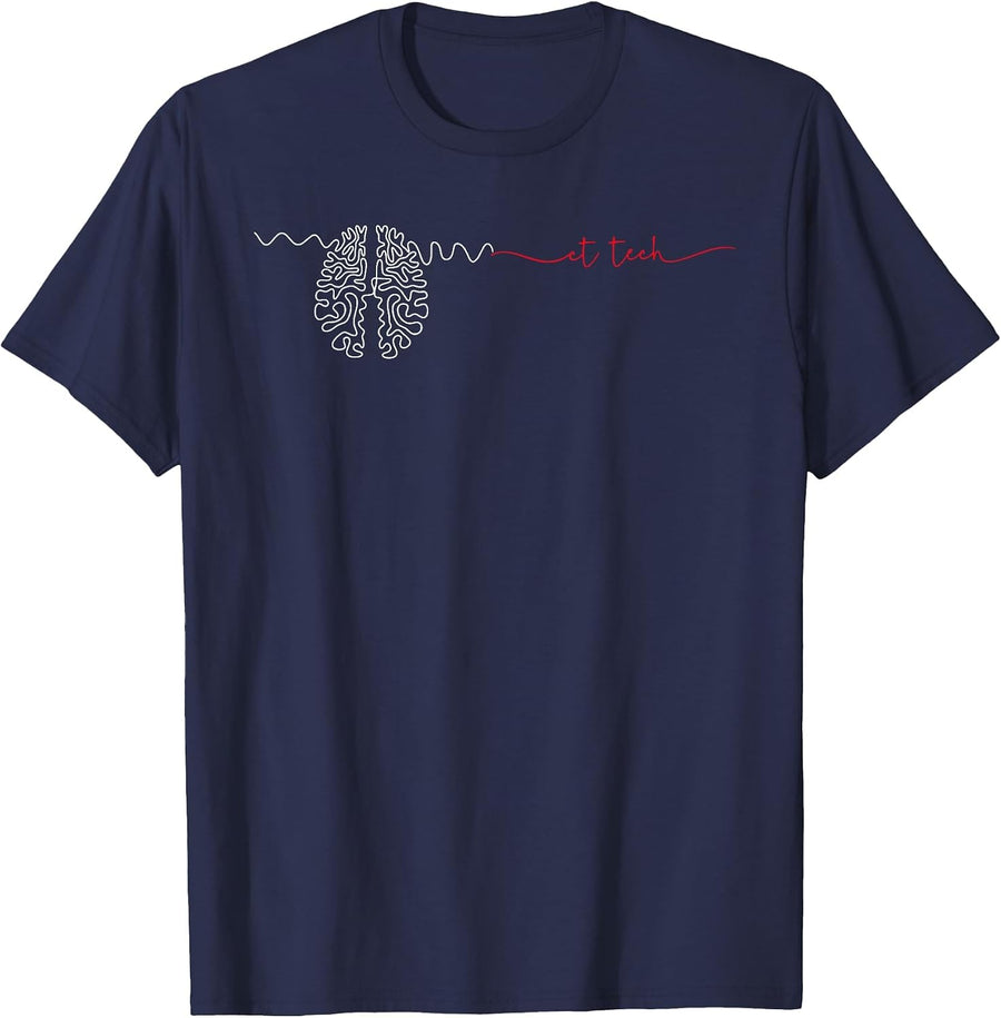 CT Technologist Minimalist Cat Scan Tech CT Technician Radio T-Shirt - Navy Blue