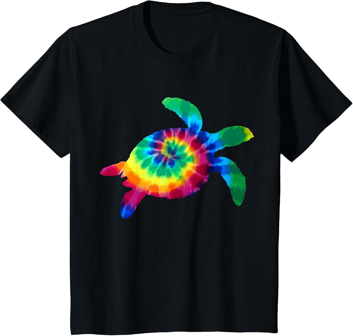 Tortoise Tie Dye Vintage Diving Diver T-Shirt - Black