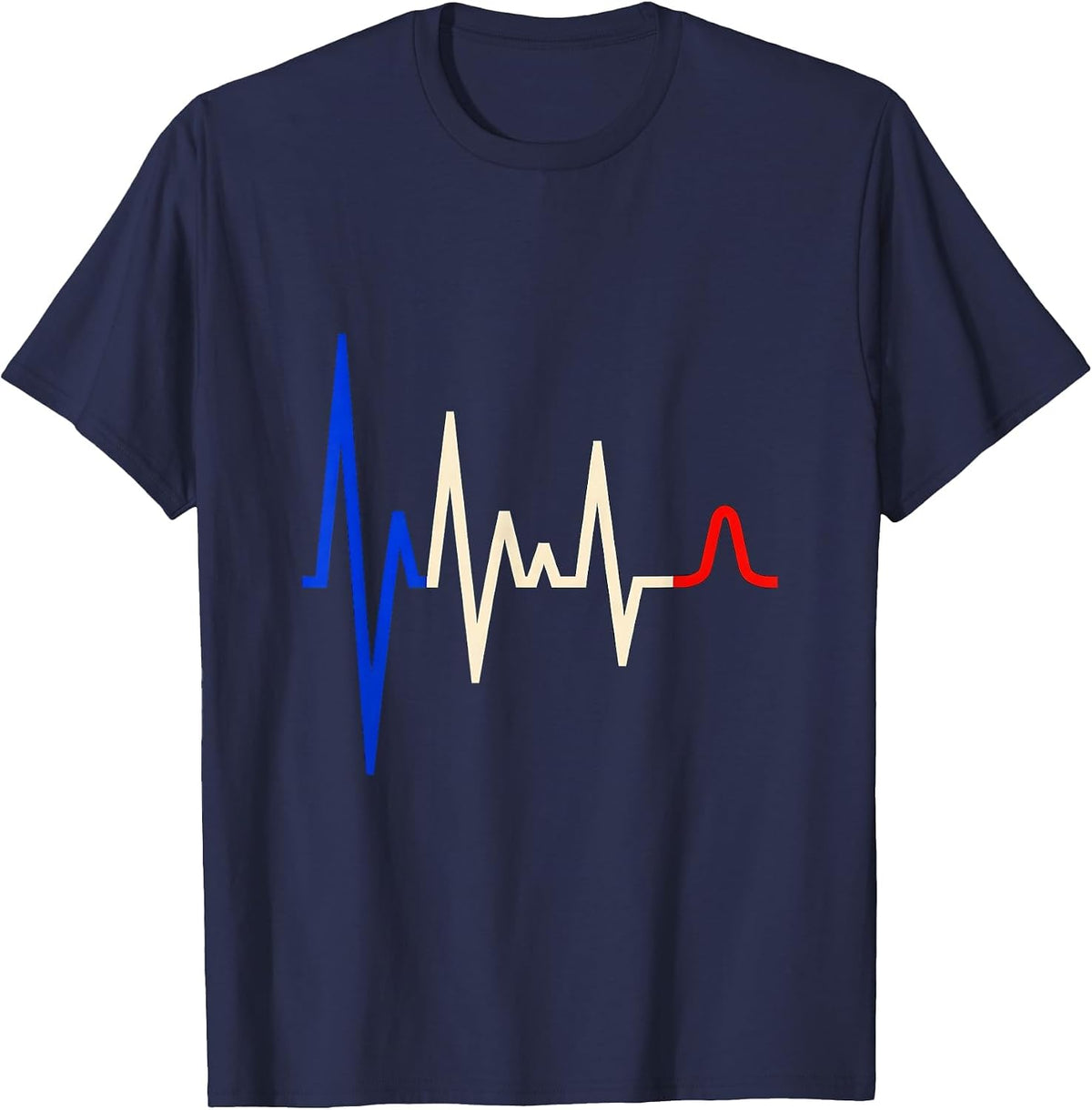 OBGYN Squad Geometric Fetal Waveform Humor T-Shirt - Navy Blue