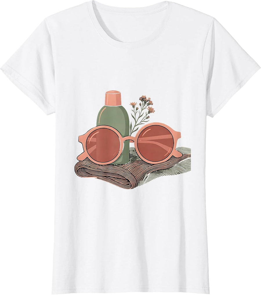 Women's Soccer Mom Sun Day Vibes Graphic Tee T-Shirt - White