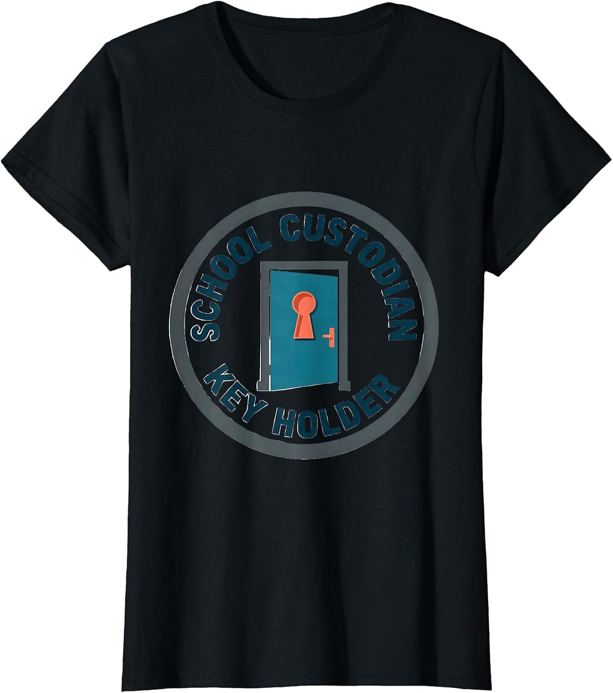 Women's School Custodian, Key Holder Funny Janitor Appreciation Gift T-Shirt - Black