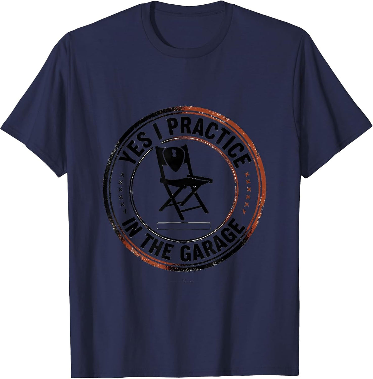 Yes, I Practice In The Garage Funny Music Lover Band Humor T-Shirt - Navy Blue