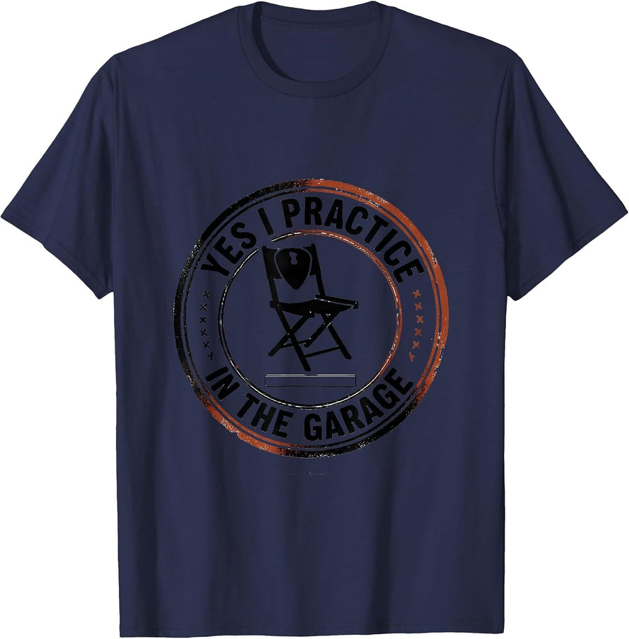 Yes, I Practice In The Garage Funny Music Lover Band Humor T-Shirt - Navy Blue