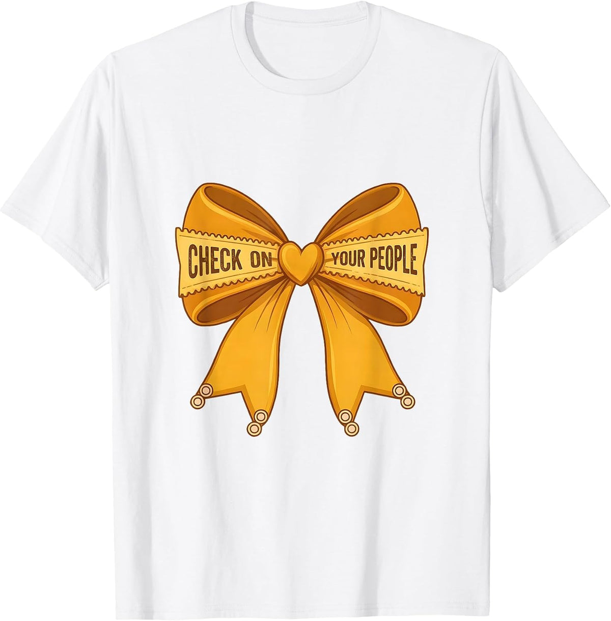 Men's Check On Your People Suicide Awareness Design T-Shirt - White