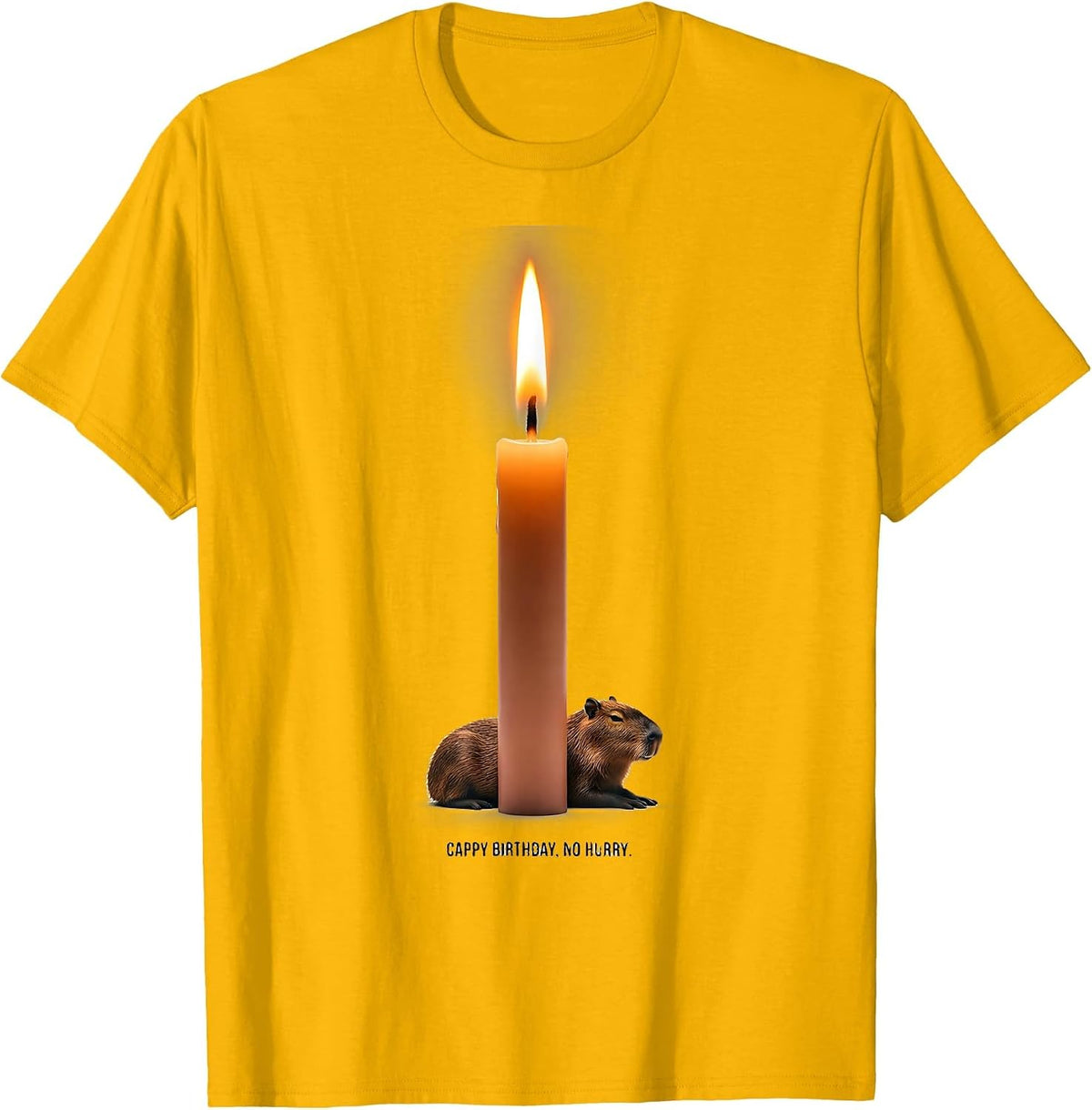 Cappy Birthday No Hurry Cute Capybara Birthday Animal Lover T-Shirt - Golden Yellow