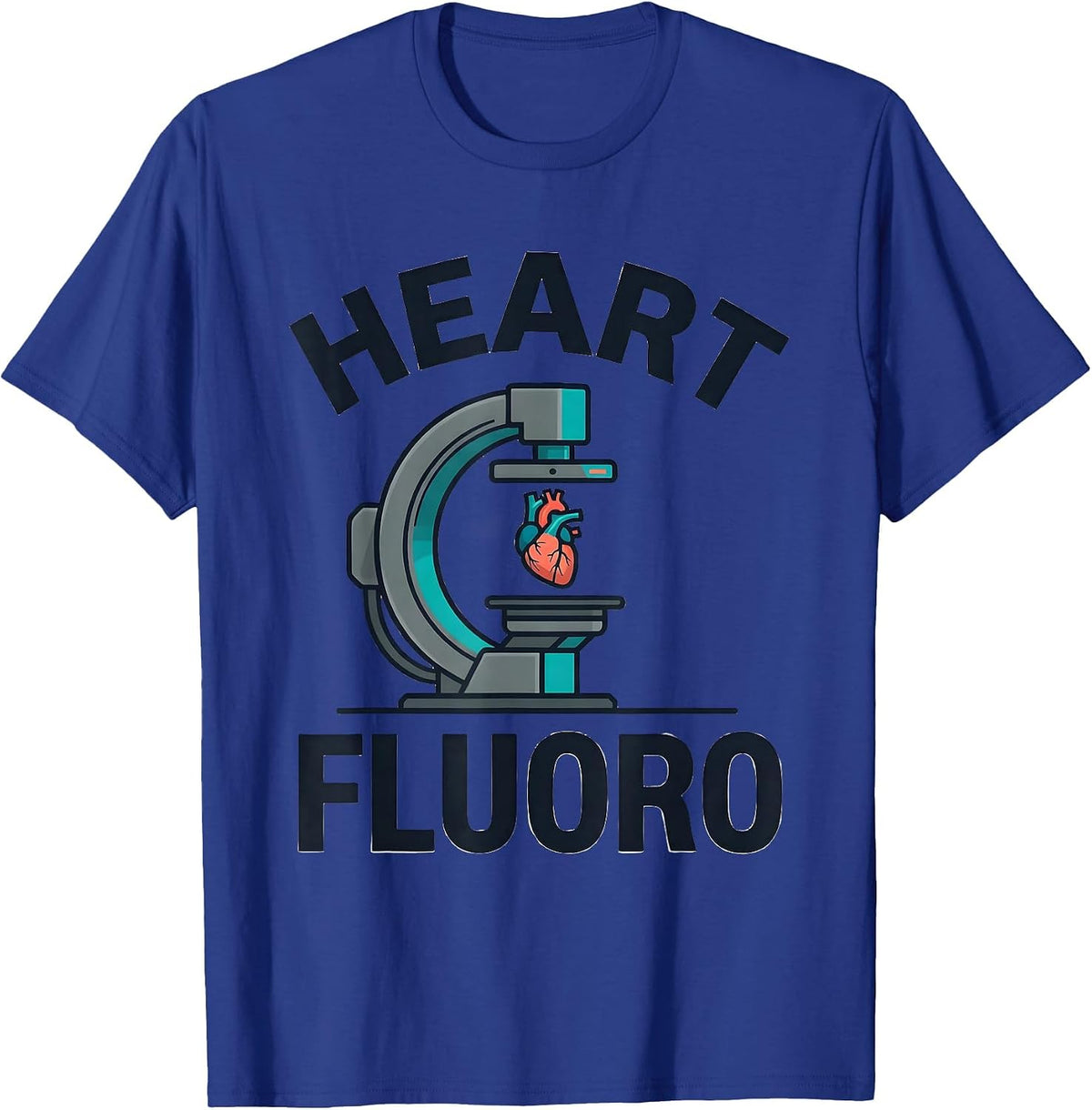 Heart Fluoro Funny Radiology Tech Valentine Skeleton Humor T-Shirt - Royal Blue