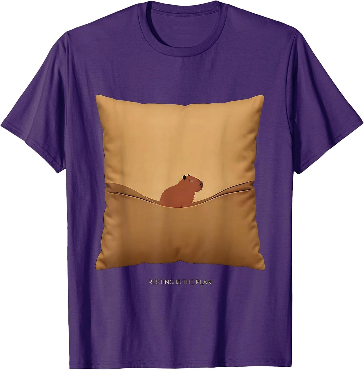 Resting Is The Plan Cute Capybara Sleepybara Nap Lover T-Shirt - Purple