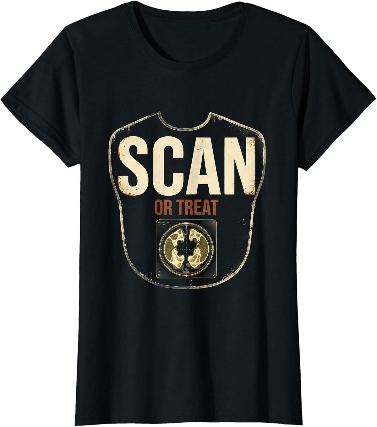Scan Or Treat Vintage Radiology Tech Halloween Workplace T-Shirt - Black
