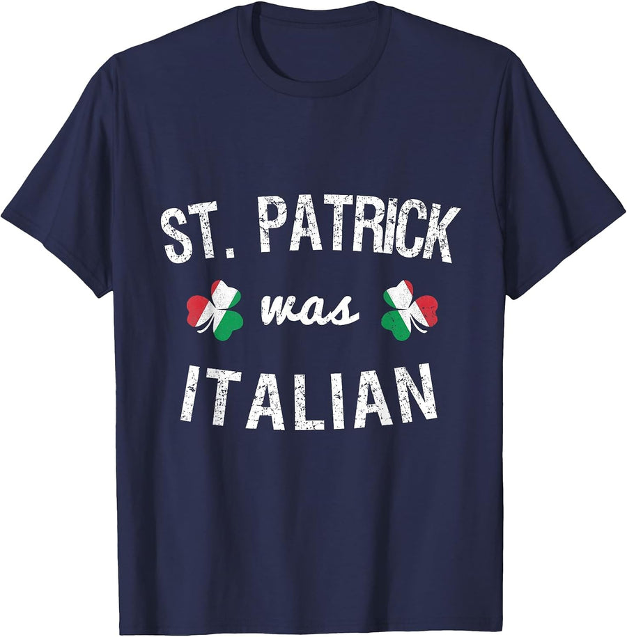 St. Patrick was Italian T-Shirt - Navy Blue