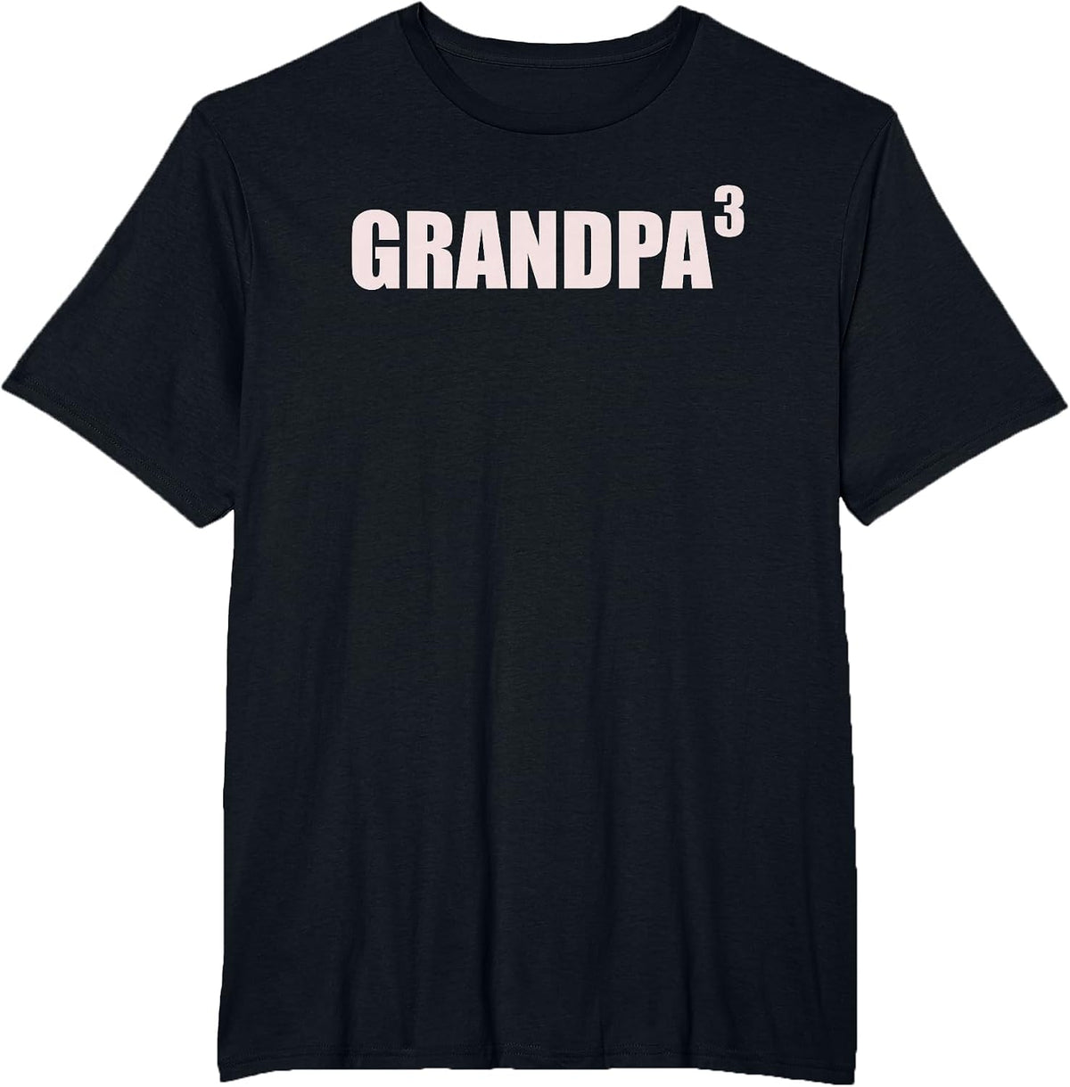 Grandpa 3 Grandkids 3rd Time Cubed Grandpa of Three T-Shirt - Black