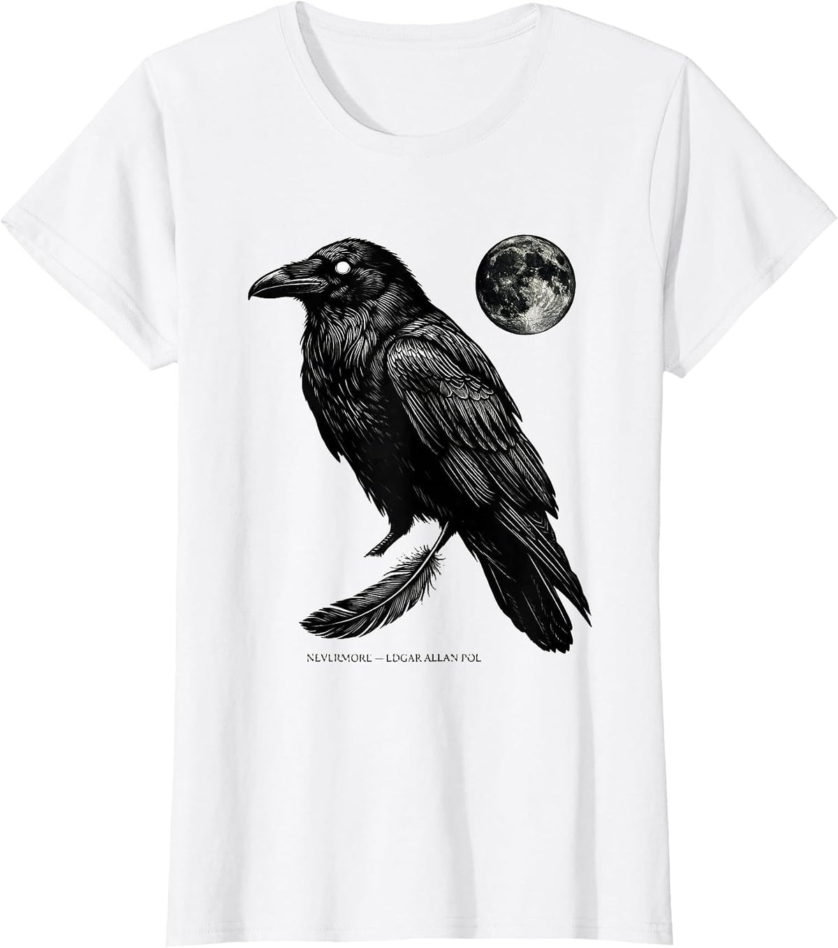 Women's Nevermore — Edgar Allan Poe Gothic Raven Literary Fan Gift T-Shirt - White